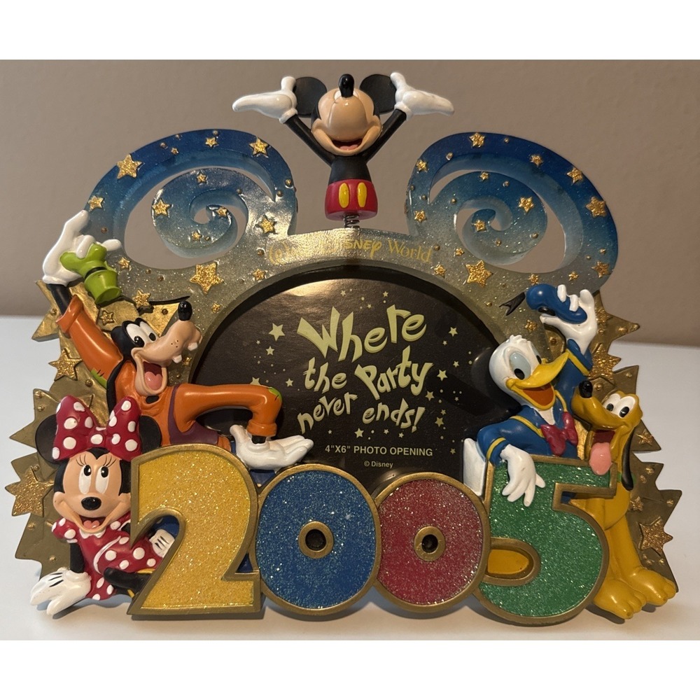 DISNEY Theme Parks Walt Disney World 2005 Photo Frame 4x6 MICKEY & Friends